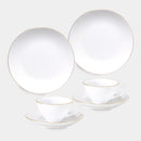 GOLD LINE CUP & SAUCER, DESSERT PLATE SET (2 PIECES EACH), Porcelain