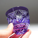 COLD SAKE GLASS GINWAN NO HANA (GOLD & PURPLE), rinzen Kiriko