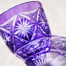 COLD SAKE GLASS GINWAN NO HANA (GOLD & PURPLE), rinzen Kiriko