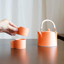 VOYAGE ORENGE ROUSSI TEA POT & TEACUPS 3-PIECE SET, Japanese Tea Set, Mino Ware