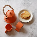 VOYAGE ORENGE ROUSSI TEA POT & TEACUPS 3-PIECE SET, Japanese Tea Set, Mino Ware