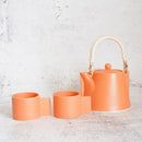 VOYAGE ORENGE ROUSSI TEA POT & TEACUPS 3-PIECE SET, Japanese Tea Set, Mino Ware