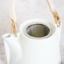 VOYAGE BLANC NEIGE TEA POT & TEACUPS 3-PIECE SET, Japanese Tea Set, Mino Ware
