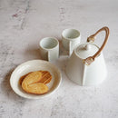 VOYAGE BLANC NEIGE TEA POT & TEACUPS 3-PIECE SET, Japanese Tea Set, Mino Ware