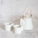 VOYAGE BLANC NEIGE TEA POT & TEACUPS 3-PIECE SET, Japanese Tea Set, Mino Ware