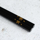 橋本幸作漆器店 手描き蒔絵箸 花便り 黒 (1膳, 名入れ可)【輪島うるし箸 】