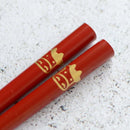 JAPANESE ZODIAC OX RED FOR CHILDREN (1 SET), Chopsticks, Wajima Lacquerware