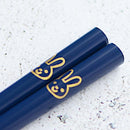 JAPANESE ZODIAC RABBIT BLUE FOR CHILDREN (1 SET), Chopsticks, Wajima Lacquerware