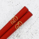JAPANESE ZODIAC SNAKE RED FOR CHILDREN (1 SET), Chopsticks, Wajima Lacquerware