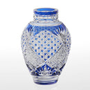 HEMP LEAVES & OCTAGONAL BASKET WEAVE, Vase, Edo Kiriko, Kagami Crystal