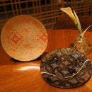 PLATE (HANA CLOISONNE) BLACK, Large Plate, Platter, Nishijin Textile