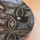 PLATE (HANA CLOISONNE) BLACK, Large Plate, Platter, Nishijin Textile