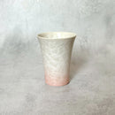 陶葊 花結晶 (白地青赤) フリーカップ (2点セット)【京焼-清水焼】