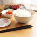 FLOWER CRYSTAL BOWL (WHITE BACKGROUND BLUE RED) BOWL (2 PIECE SET), Rice Bowl, Kyoto Ware, Kiyomizu Ware