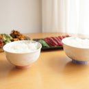 FLOWER CRYSTAL BOWL (WHITE BACKGROUND BLUE RED) BOWL (2 PIECE SET), Rice Bowl, Kyoto Ware, Kiyomizu Ware