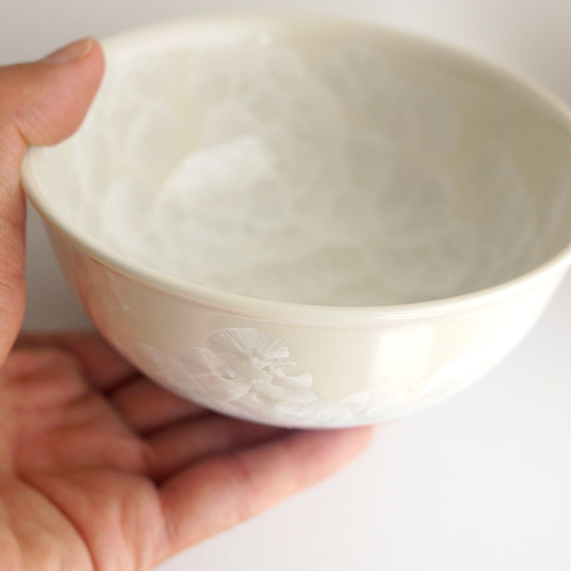 陶葊 花結晶 (白地青赤) 茶碗 (2点セット)【京焼-清水焼】