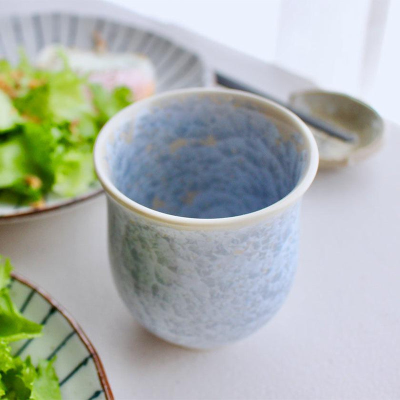 FLOWER CRYSTAL (SILVER FLOWER GOLD FLOWER) YUNOMI (2 PIECE SET), Japanese Tea Cup, Kyo Ware, Kiyomizu Ware