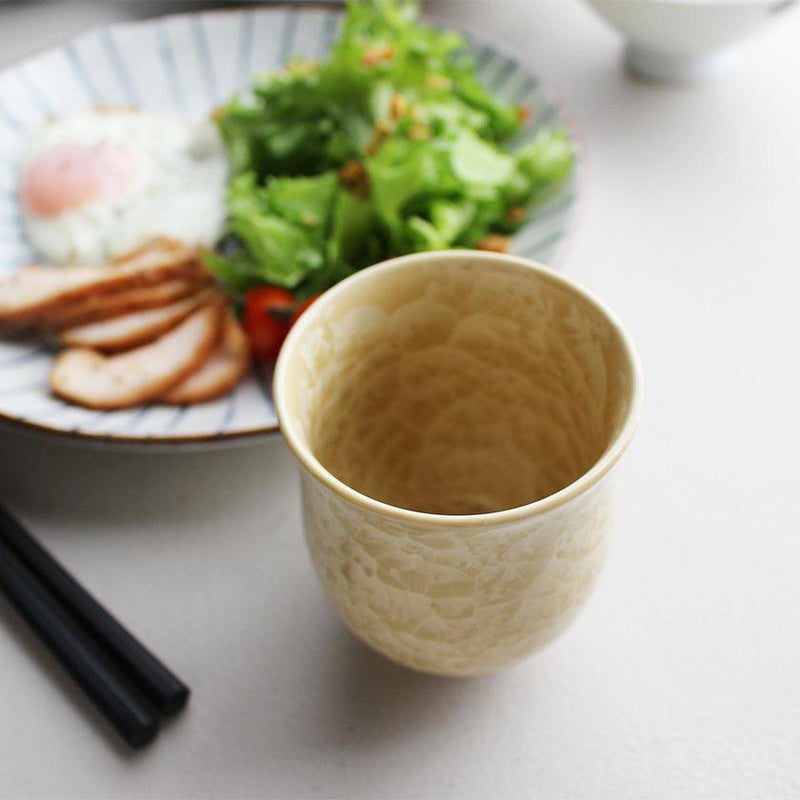 FLOWER CRYSTAL (SILVER FLOWER GOLD FLOWER) YUNOMI (2 PIECE SET), Japanese Tea Cup, Kyo Ware, Kiyomizu Ware