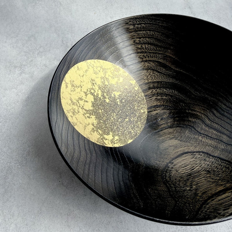 箔一 おぼろ月 ボウル6寸 (漆)【金沢箔】 ｜ARTISAN