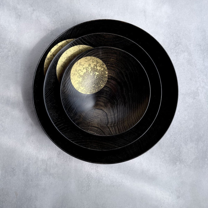 箔一 おぼろ月 ボウル6寸 (漆)【金沢箔】 ｜ARTISAN