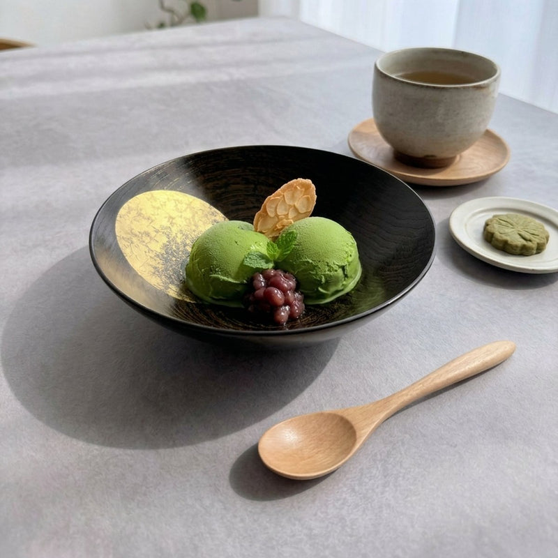 箔一 おぼろ月 ボウル6寸 (漆)【金沢箔】 ｜ARTISAN