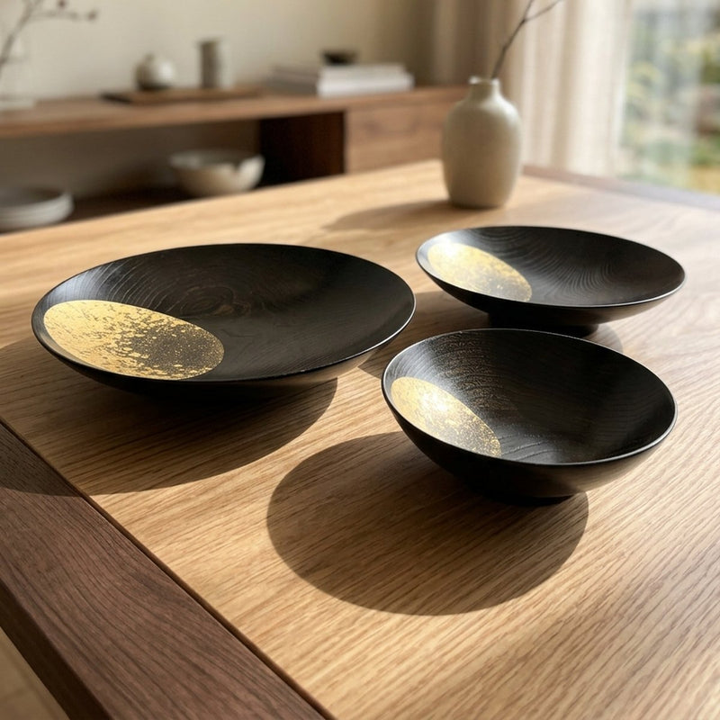 おぼろ月ボウル（漆器　箔一）8寸 箔一 おぼろ月 ボウル8寸 (漆)【金沢箔】 ｜ARTISAN