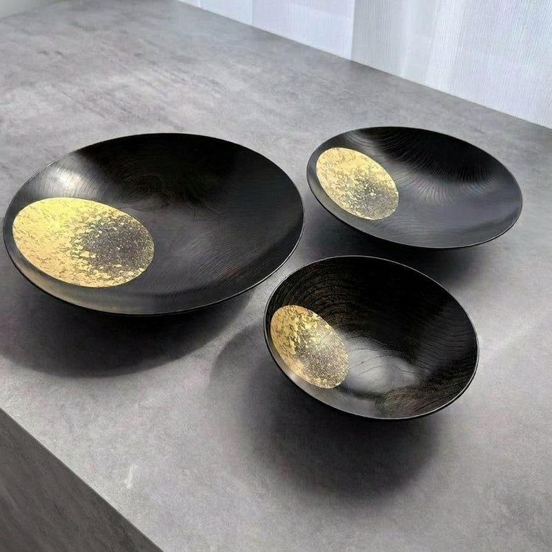 箔一 おぼろ月 ボウル8寸 (漆)【金沢箔】 ｜ARTISAN