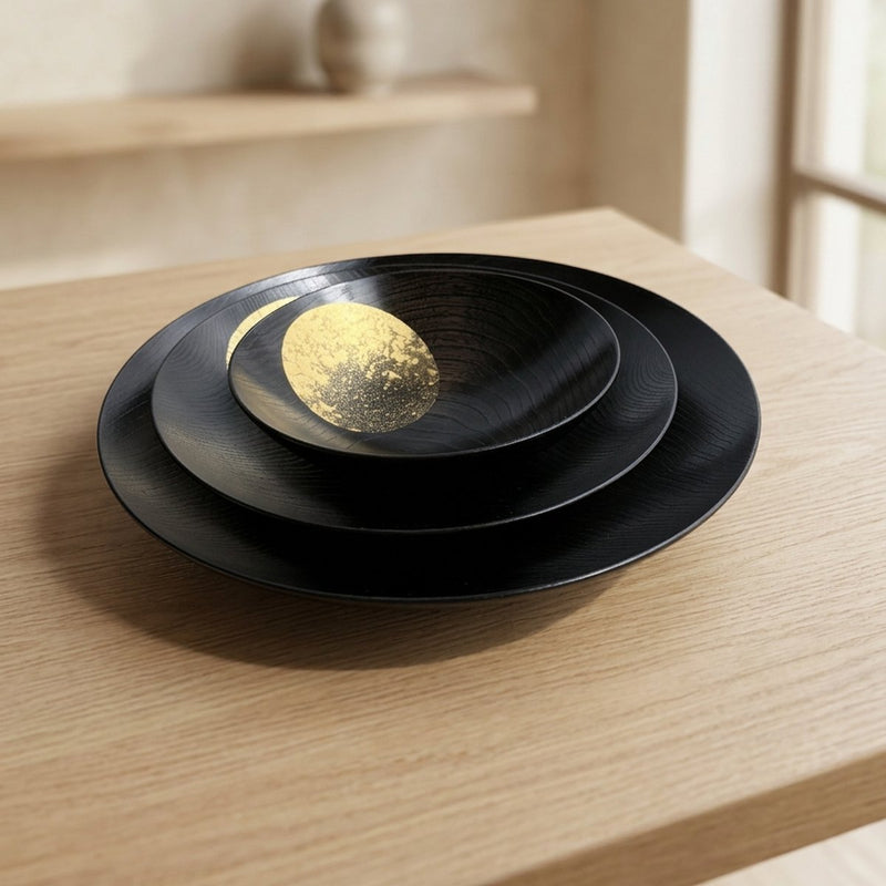おぼろ月ボウル（漆器　箔一）8寸 箔一 おぼろ月 ボウル8寸 (漆)【金沢箔】 ｜ARTISAN