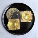 PENETRATION COLD TEA GLASS & COASTER (2 PIECES), Kanazawa Gold Leaf