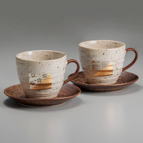 箔一 コーヒーカップ&ソーサー 2ヶセット【金沢箔】