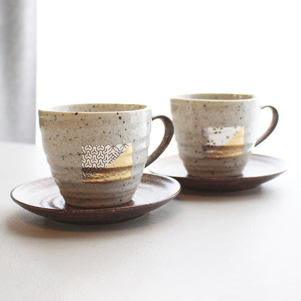 COFFEE CUP & SAUCER SET, Kanazawa Gold Leaf