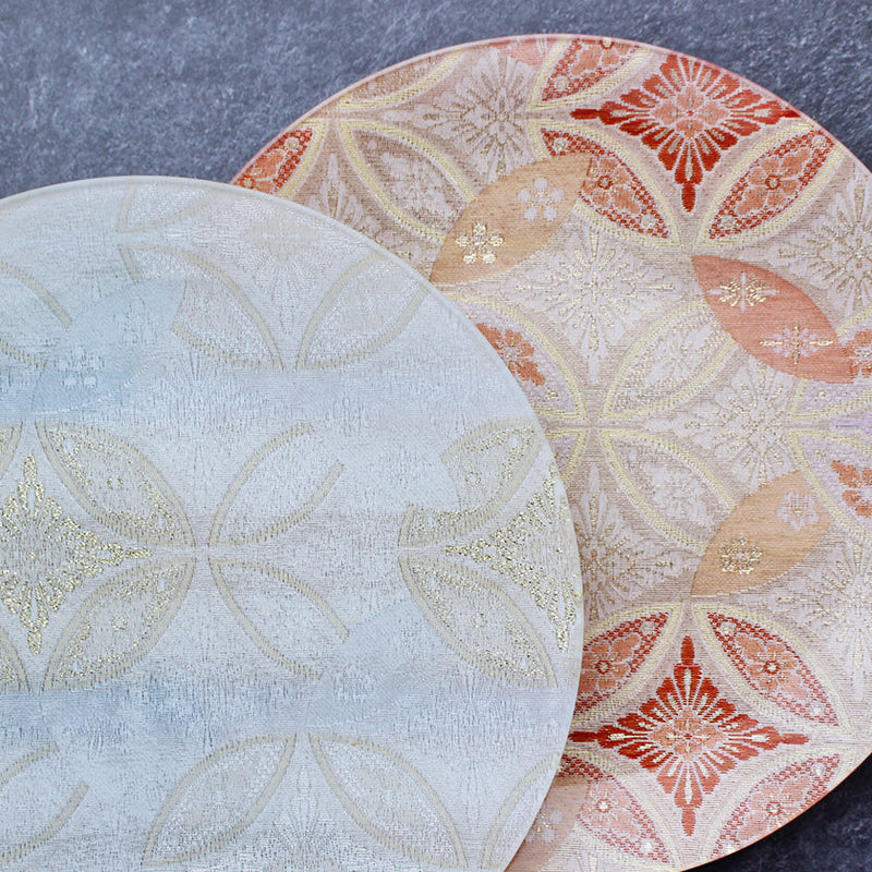 2-piece set Shippo pattern (Seven treasures) Beige & White | Nishijin Textiles | RE:NISTA