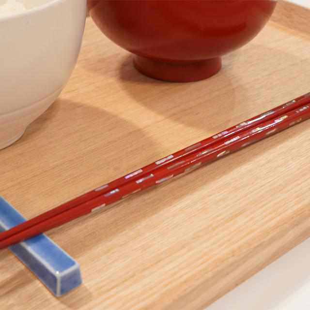 [Chopsticks]  Mother of pearl decoration KIRIKO IN A PAULOWNIA Box 8.46inch | Wakasa Lacquerware