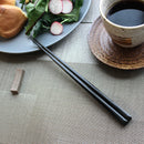 [Chopsticks and Chopstick Rests]a Pair of Ebony SQUARE with Chopstick Rest (8.46inch ＆ 9inch) | MATSUKAN | Wakasa Lacquered Chopsticks