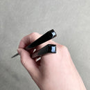 [Chopsticks and Chopstick Rests]a Pair of Ebony SQUARE with Chopstick Rest (8.46inch ＆ 9inch) | MATSUKAN | Wakasa Lacquered Chopsticks