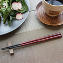 [Chopsticks and Chopstick Rests]a Pair of Ebony SQUARE with Chopstick Rest (8.46inch ＆ 9inch) | MATSUKAN | Wakasa Lacquered Chopsticks