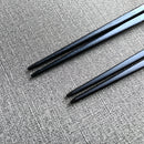 [Chopsticks and Chopstick Rests]a Pair of Ebony SQUARE with Chopstick Rest (8.46inch ＆ 9inch) | MATSUKAN | Wakasa Lacquered Chopsticks