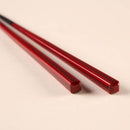 [Chopsticks and Chopstick Rests]a Pair of Ebony SQUARE with Chopstick Rest (8.46inch ＆ 9inch) | MATSUKAN | Wakasa Lacquered Chopsticks