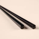 [Chopsticks and Chopstick Rests]a Pair of Ebony SQUARE with Chopstick Rest (8.46inch ＆ 9inch) | MATSUKAN | Wakasa Lacquered Chopsticks