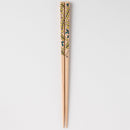 [Chopsticks and Chopstick Rest] KUTANI SEAL FUJI(Wisteria) (8.85inch) with Chopstick rest set In a Box | MATSUKAN | Wakasa Lacquered Chopsticks