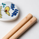 [Chopsticks and Chopstick Rest] KUTANI SEAL FUJI(Wisteria) (8.85inch) with Chopstick rest set In a Box | MATSUKAN | Wakasa Lacquered Chopsticks