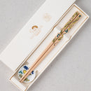 [Chopsticks and Chopstick Rest] KUTANI SEAL FUJI(Wisteria) (8.85inch) with Chopstick rest set In a Box | MATSUKAN | Wakasa Lacquered Chopsticks