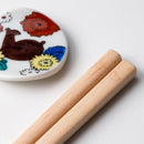 [Chopsticks and Chopstick Rest] KUTANI SEAL KIKU(Chrysanthemum) (8.85inch) with Chopstick rest set In a Box | MATSUKAN | Wakasa Lacquered Chopsticks