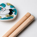 [Chopsticks and Chopstick Rest] KUTANI SEAL MATSU(Pine Tree) (8.85inch) with Chopstick rest set In a Box | MATSUKAN | Wakasa Lacquered Chopsticks