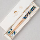 [Chopsticks and Chopstick Rest] KUTANI SEAL TAKE(Bamboo) (8.85inch) with Chopstick rest set In a Box | MATSUKAN | Wakasa Lacquered Chopsticks