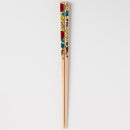 [Chopsticks and Chopstick Rest] KUTANI SEAL GOSHU(Five Flowers) (8.85inch) with Chopstick rest set In a Box | MATSUKAN | Wakasa Lacquered Chopsticks