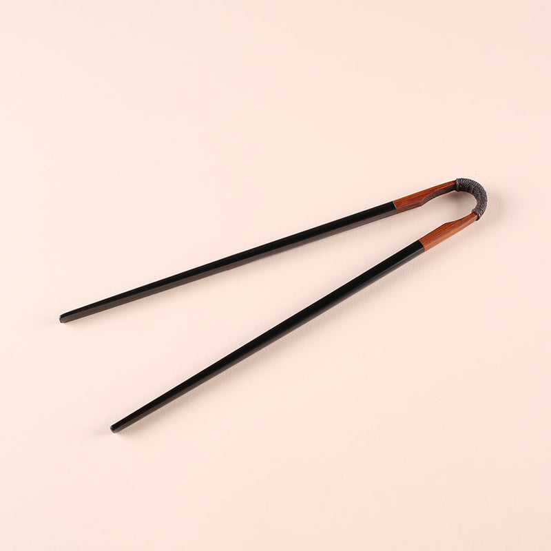 KODAIBASHI (Ancient-style chopsticks) Bamboo Tongs Black (9.44inch) | MATSUKAN | Wakasa Lacquerware