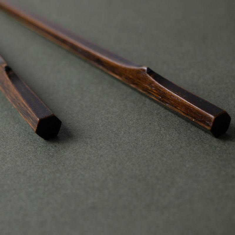 [Chopsticks] Hexagonal Bamboo Chopsticks (Black)  | Wakasa Lacquerware