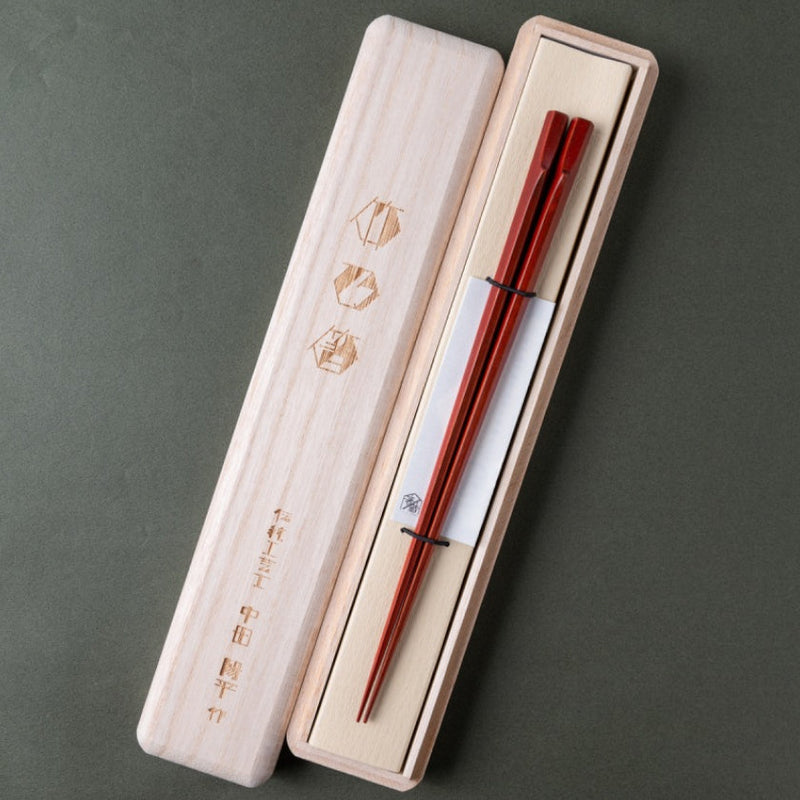 [Chopsticks] Hexagonal Bamboo Chopsticks (Red)  | Wakasa Lacquerware