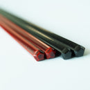 [Chopsticks and Chopstick Rest] a Pair of Enboy Pentagon with Chopstick rest (8.46inch & 9inch) | Wakasa Lacquered Chopsticks